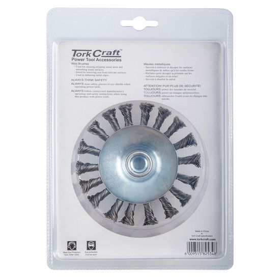 Wire Cup Brush Twisted Bevel Plain 115mmxm14 Blister