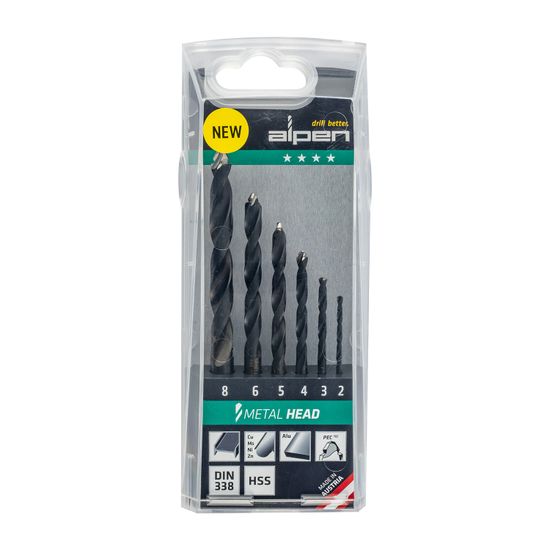 HSS METAL HEAD SET TM 6 6PCS 2.0 3.0 4.0 5.0 6.0 8.0MM TRI-FLAT DIN 33