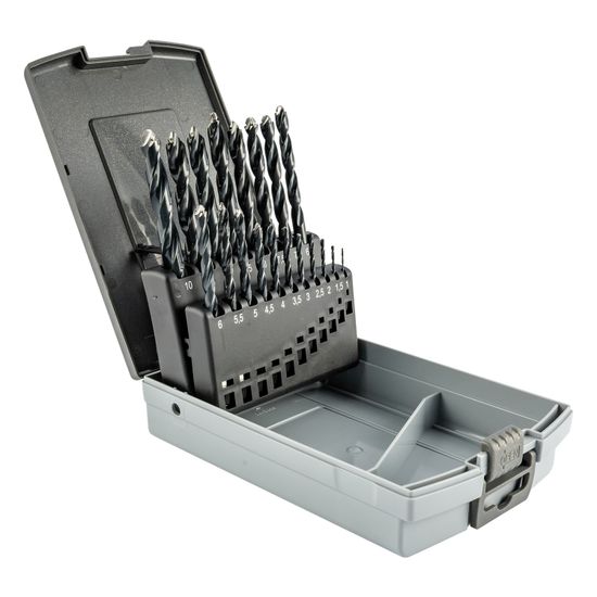 HSS METAL HEAD SET KP19 19PCS.1.0-10.0X0.5MM TR-FLAT DIN338 RN