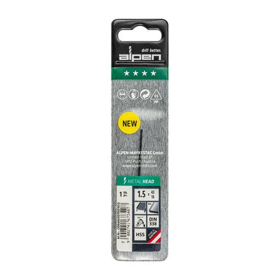 HSS METAL HEAD 1.5MM DIN 338 RN