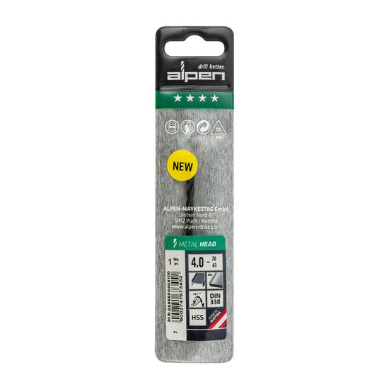 HSS METAL HEAD 4.0 MM TRI-FLAT DIN 338 RN