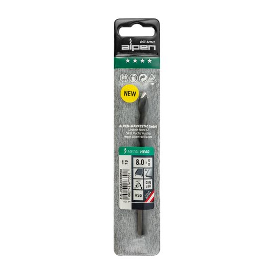 HSS METAL HEAD 8.0 TRI-FLAT DIN 338 RN