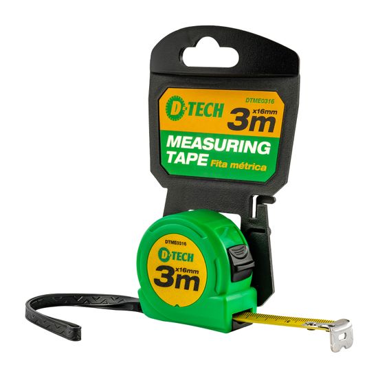 D-TECH Measuring Tape 3m x 16mm with Belt Clip