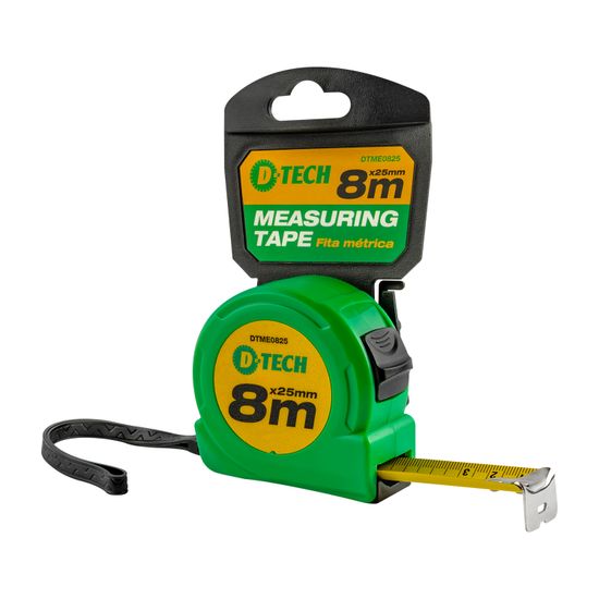 D-TECH Measuring Tape 8m x 25mm with Belt Clip