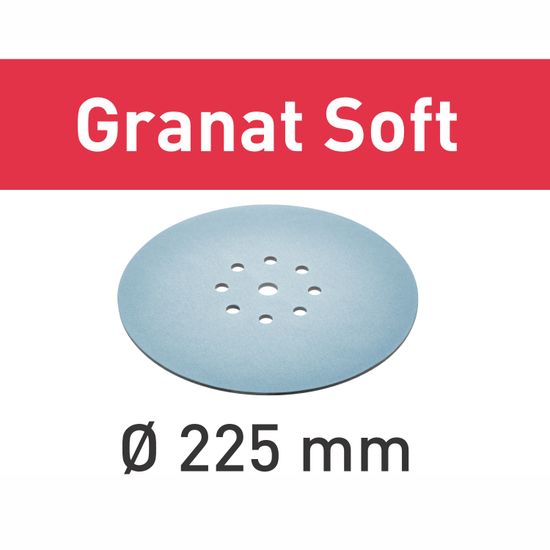 FESTOOL Granat Soft Abrasive Discs D225 P100 GR SOFT/25 - 25 Piece