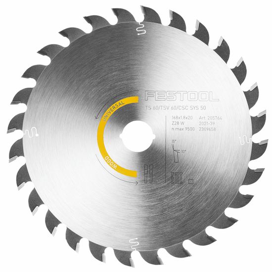 FESTOOL KSB-SORT/3 W 168x1,8 Circular Saw Blade Set 168mm 3 Piece