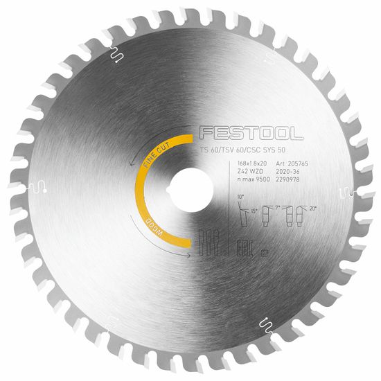 FESTOOL KSB-SORT/3 W 168x1,8 Circular Saw Blade Set 168mm 3 Piece
