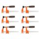 Jorgensen 6' 150mm M/duty 6 Pack Steel Bar Clamp