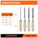 Jorgensen 4pc Wood Chisels Set Incl. 1/4'/ 1/2&rdquo; / 3/4' / 1&rdquo; Chisel