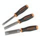Rasp & Chisel 3pc Set 12,19, 25mm With Metal Striking End Cap 150mm