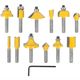 Router Bit Set 12pc 1/4' Straight & Profile