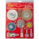 Wire Brush Set 10 Piece With Hex Shank & Buff Kit For Drill